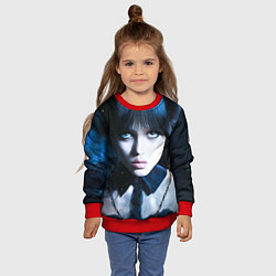 Свитшот детский Уэнсдэй: дочь Аддамсов, цвет: 3D-красный — фото 2