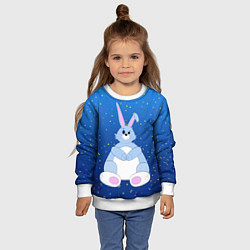 Свитшот детский Косой кролик и конфетти, цвет: 3D-белый — фото 2