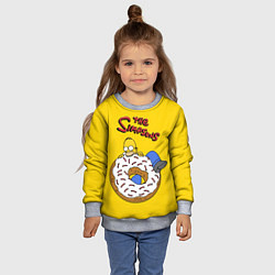 Свитшот детский Гомер Симпсон ест пончик, цвет: 3D-меланж — фото 2