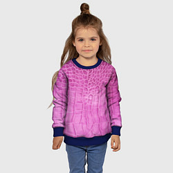 Свитшот детский Кожа - текстура - pink, цвет: 3D-синий — фото 2