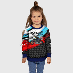 Свитшот детский Два колеса навсегда мотоспорт, цвет: 3D-синий — фото 2
