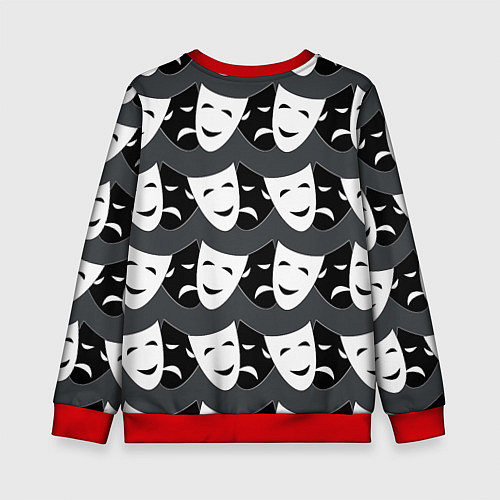 Детский свитшот Две маски / 3D-Красный – фото 2