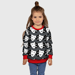 Свитшот детский Две маски, цвет: 3D-красный — фото 2