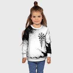 Свитшот детский Дерзкий рунический компас, цвет: 3D-белый — фото 2