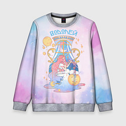 Свитшот детский Водолей в стиле аниме на акварельном фоне, цвет: 3D-меланж