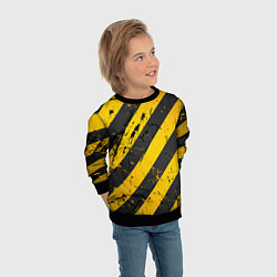 Свитшот детский WARNING - желто-черные полосы, цвет: 3D-черный — фото 2