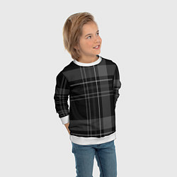 Свитшот детский Темная клетка, цвет: 3D-белый — фото 2
