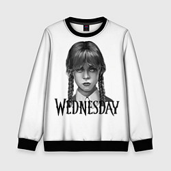 Свитшот детский Уэнсдэй Аддамс - Wednesday, цвет: 3D-черный