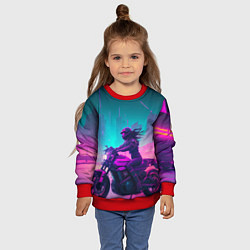 Свитшот детский Cyberpunk moto, цвет: 3D-красный — фото 2