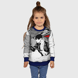 Свитшот детский Аки и демон лис, цвет: 3D-синий — фото 2