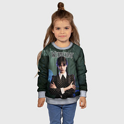 Свитшот детский Уэнсдэй из семейки Аддамс, цвет: 3D-меланж — фото 2