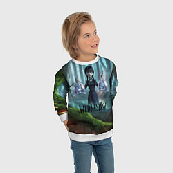 Свитшот детский Семейка Аддамс фан-арт, цвет: 3D-белый — фото 2