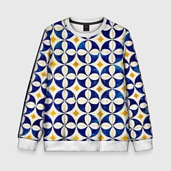 Детский свитшот Бело-синяя лепестковая текстура