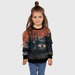 Свитшот детский Bloodborne пейзаж, цвет: 3D-черный — фото 2