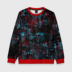 Свитшот детский Абстракт красного, голубого и чёного, цвет: 3D-красный