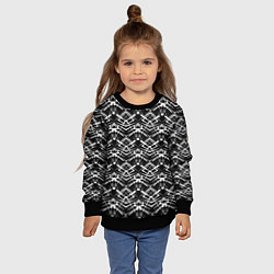 Свитшот детский Черно-белый модерн узор, цвет: 3D-черный — фото 2