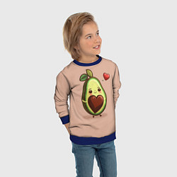 Свитшот детский Влюбленная авокадо - парные, цвет: 3D-синий — фото 2