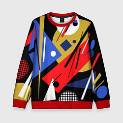 Свитшот детский Абстракция в стиле супрематизм, цвет: 3D-красный