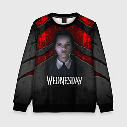Детский свитшот Wedneday black and red