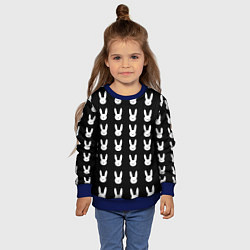 Свитшот детский Bunny pattern black, цвет: 3D-синий — фото 2