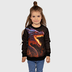 Свитшот детский Огненный дракон, цвет: 3D-черный — фото 2