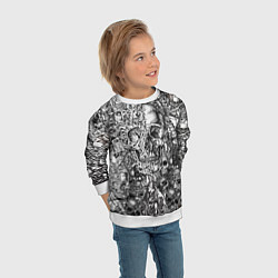 Свитшот детский Татуировки черепов, цвет: 3D-белый — фото 2