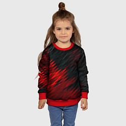 Свитшот детский Черно-Красная штриховка, цвет: 3D-красный — фото 2