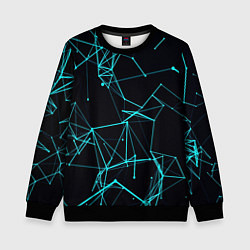 Свитшот детский Лучи абстракции неоновые, цвет: 3D-черный