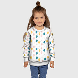 Свитшот детский Узор из воздушных шариков и котов, цвет: 3D-белый — фото 2