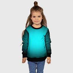 Свитшот детский Неоновый синий градиент, цвет: 3D-черный — фото 2