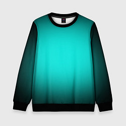Свитшот детский Бирюзовый градиент, цвет: 3D-черный