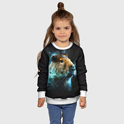 Свитшот детский Капибара и голубой дым, цвет: 3D-белый — фото 2