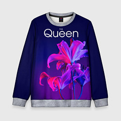 Свитшот детский The Queen Королева и цветы, цвет: 3D-меланж