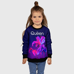 Свитшот детский The Queen Королева и цветы, цвет: 3D-черный — фото 2