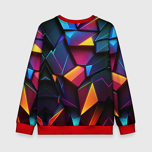Детский свитшот Неоновые абстрактные плиты / 3D-Красный – фото 2