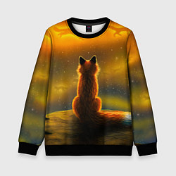 Свитшот детский Лиса духи предков, цвет: 3D-черный