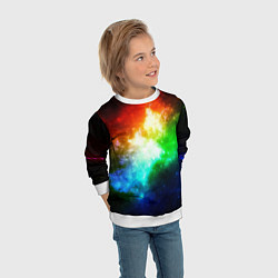 Свитшот детский Радужная галактика, цвет: 3D-белый — фото 2