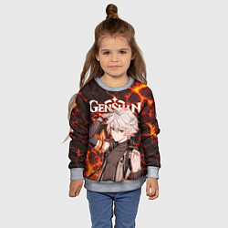 Свитшот детский Беннетт на фоне раскаленной лавы, цвет: 3D-меланж — фото 2
