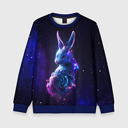 Свитшот детский Космический звёздный кролик, цвет: 3D-синий