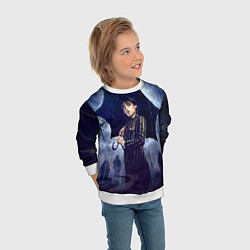 Свитшот детский Уэнсдей Аддамс с зонтом, цвет: 3D-белый — фото 2