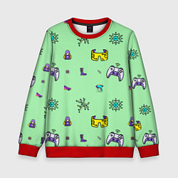 Свитшот детский Паттерн - геймер, цвет: 3D-красный