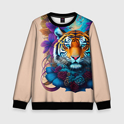 Свитшот детский Tiger tattoo - irezumi - art, цвет: 3D-черный