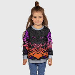 Свитшот детский Цветастый узор, цвет: 3D-меланж — фото 2