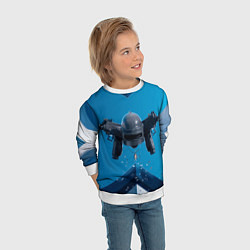 Свитшот детский PUBG шлем, цвет: 3D-белый — фото 2