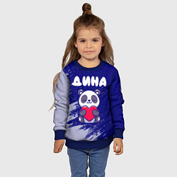 Свитшот детский Дина панда с сердечком, цвет: 3D-синий — фото 2