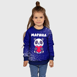 Свитшот детский Марина панда с сердечком, цвет: 3D-синий — фото 2