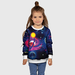 Свитшот детский Вселенная, космос, цвет: 3D-белый — фото 2