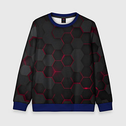 Свитшот детский Соты с красным свечением, цвет: 3D-синий