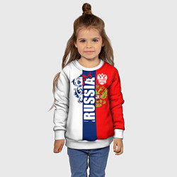 Свитшот детский Russia national team: white blue red, цвет: 3D-белый — фото 2