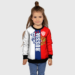Свитшот детский Russia national team: white blue red, цвет: 3D-черный — фото 2